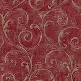 York Wallcoverings American Classics Textured Scroll Wallpaper Memo Sample, 8 by 10-Inch, Pomegranat