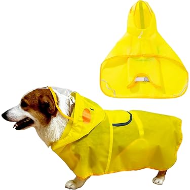 ⭐️犬用レインコート レインジャケット 反射犬服 防風 雨具 イエロー グレー 楽天市場】(送料無料) 犬 レインコート 尻尾も濡れない ドッグ