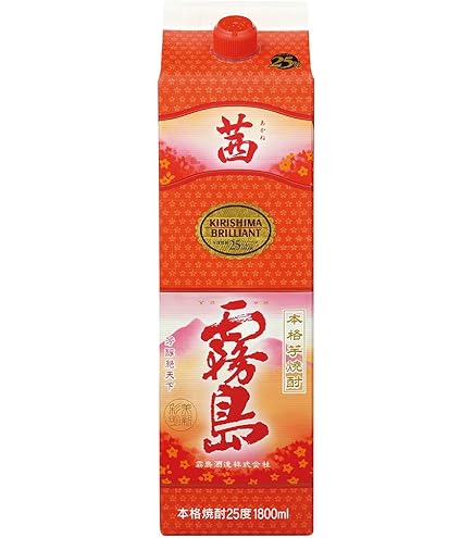 Amazon.co.jp: 霧島 赤霧島 スリムパック [ 焼酎 25 日本 宮崎県 900ml