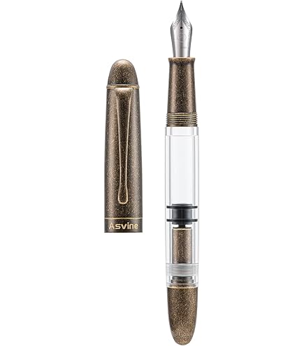 Amazon | Asvine Fuliwen 017 万年筆 グリーンマーブル 樹脂ペン 中字