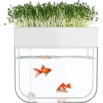 LEDライト付き アクアポニックス水槽　アクアリウムにも最適！ 間接照明に「生命」を。植物と魚を育成できるLEDライト。水換え