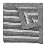 Elegant Baby 100% Cotton Sweater Knit Blanket, Gray Stripes, 30" X 40" by Elegant Baby