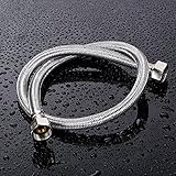 Beho ステンレス鋼織り水供給ホースバスルームダブルヘッドパイプ-80cm