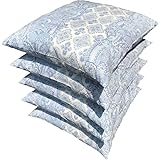 座布団カバー 55x59 5枚セット Aペーズリー ブルー 55 59 日本製 綿100% 座布団 カバー