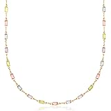 Barzel 18K Gold Plated Gold and Multi Color Crystal Baguette Bracelet, Anklet or Necklace