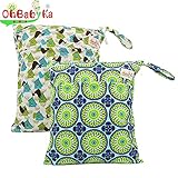 Ohbabykaウェットバック(防水バッグ) 可愛い 2点セット オムツ 着替え タオル 水着 お風呂用品 食事セット マルチ収納 温泉 スポーツジム ショッピングモール 大活躍 マナーポーチ トラベ