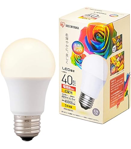 Amazon | 【節電対策】 アイリスオーヤマ LED高演色電球 E26 40形相当