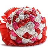高級手作り　ウェディング ブーケ　花嫁ブーケ　バラの 造花のブーケ 結婚式造花