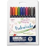 トンボ(Tombow) 鉛筆 水性サインペン 筆之助 しっかり仕立て 10色セット WS-BH10C