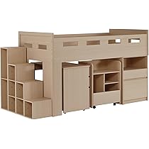 Amazon｜ロフトベッド システムベッド 階段付き 木製 シングル