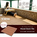 (OSJ)ウッドデッキ人工木 ジョイントタイルウッドパネル ウッドタイル ベランダ ガーデン デッキ 玄関 縁台  (ナチュラル(typeA/54枚))