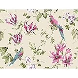 York Wallcoverings BA4577 Casabella II Tropical Floral Wallpaper, Cream/Bright Pink/Medium Pink/Aqua
