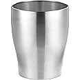 mDesign Steel 1.67 Gallon Trash Can Small Round Wastebasket Metal Garbage Container Recycle Bin for Waste, Recycling in Bathr