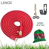 Lenox Expandable Hose New 2017 Model, Solid On/Off Valve Connectors Bundle Includes Free Wall Mount,