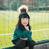 とんがりニット帽 親子タイプニットハットボンボン付き 子供キャップ キッズ帽子 春秋冬 双層構造 男女兼用 防寒 かわいいニット帽子ノースフェイス カジュアル yougheny ブラック