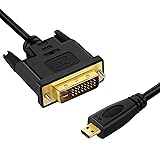 Twozoh Micro HDMI - DVIケーブル Micro HDMI 1.4 - DVI 24+1ピン オス-オスケーブル 1080P フルHD 1.8M