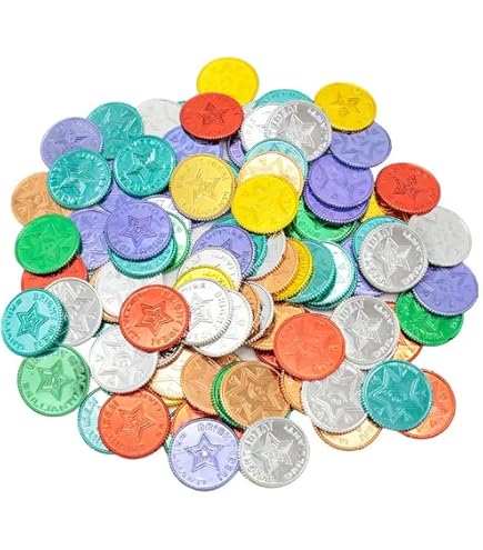 Amazon.co.jp: Sinyde 金貨玩具 プラスチック カラフルな 偽のお金