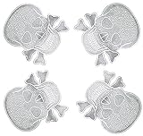 Benson Mills Skull Pressed Vinyl Placemats (Set of 4), Silver/Black [並行輸入品]