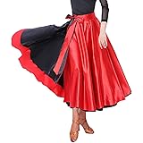 [ショリンド] 光沢サテン ツートンカラー巻きスカート 広がる 舞台衣装 コーラス フラメンコ 社交ダンス ラテン ステージ舞台衣装 ダンス衣装