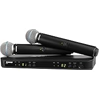 SHURE シュア ワイヤレスマイクシステム BLX288/B58 : BLX2/BETA58Aハンドヘルド型ダイナミックマイク 2本 BLX88受信機 デュアルチャンネル プロ仕様 歌 歌手 ボーカル パフォーマンス ライブ イベント プレゼン 演