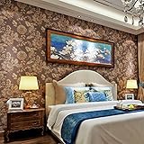 (ハンメロ)HANMEROのりなし壁紙 花 ビニールクロス ブラウン ガーリー 1ロール（53cm×10m）