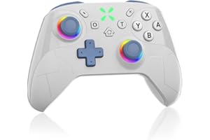 Switch 2 コントローラー 2025夏新 Sungale スイッチ 2 プロコン 背面ボタン付き 自動連射/連射ホールド マクロ機能 4段階HD振動 Bluetooth5.0接続 6軸ジャイロセンサー 9色RGBライト搭載 20時間連続使用 Switch1/2/PC/iOS16.0+/Android対応 日本語取扱説明書付き(ミスティ·ブルー)