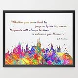 Dignovel Studios 11X14 Hogwarts Castle Quote Harry Potter Watercolor illustration Art Print Friendsh