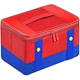 Switch ケース 【Switch/Switch 有機ELモテル対応】ニンテンドー スイッチ用 オールインワン ケース バッグ (赤/青) - スイッチ ケース 収納 バッグ