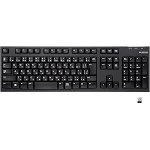 エレコム キーボード ワイヤレス (レシーバー付属) メンブレン フルキーボード 1000万回高耐久 PlayStation4 対応 ブラック TK-FDM063TBK