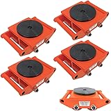 ベストアンサー マシンローラー レッド 4t 4台 チルローラー スピードローラー 搬用マシンローラー 重量物運搬 台車 運搬車 トロリー