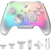 BIGBIG WON Rainbow 3 コントローラー 静電容量式ジョイスティック 2000Hzポーリングレート 16個の微動機械ボタン 14個のカスタムRGBライト 6軸ジャイロセンサー 切り替え可能なホール効果/クイックトリガー 3.5mmオー