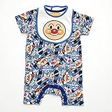 アンパンマン 半袖グレコロンパス スタイ付 ネイビー色　70-80ｃｍ(TA4498-NE） (70ｃｍ)