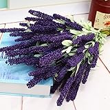 RaiFu ラベンダーフラワー 12本 花束 造花 ブーケ ラベンダー ホーム ウェディング 結婚式 パーティー フォト小道具 撮影道具 インテリア 飾り物 おしゃれ ダークパープル