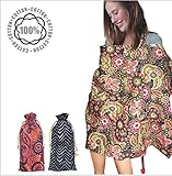 JooXoo 授乳ケープ 綿100% 授乳ストール 大きめサイズ　収納袋付き　ワイヤー入り　7柄 (グリーン①)