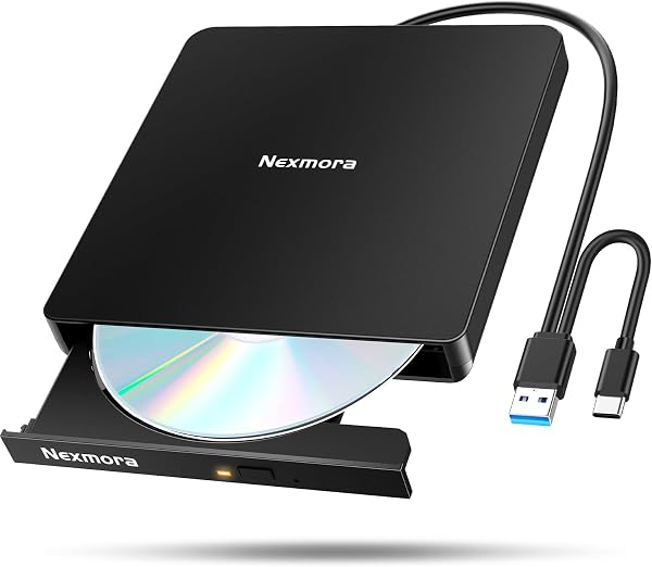 【2026革新型・高速USB3.0対応】 CD DVDドライブ 外付け 静音 DVDプレーヤー 外付けDVDドライブ USB3.0&Type-C両接続 読取/書込可 CDプレーヤー バスパワー駆動 外付けCDドライブ 軽量 薄型 光学ドライブ 外付け CDドライブ Mac PC パソコン Windows11対応 Windows10/8/7XP 外付け CD DVD ドライブ - 1