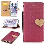 Aireratze(TM) iphone7 ケース　PU　手帳型　携帯電話用 [USBケーブルは無料です]　カバー カード収納ポケット付き　マグネット式　ストラップ付き　スマートフォン保護ケース　両面