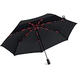 【Amazon.co.jp 限定】マブ 折りたたみ傘(自動開閉) メンズ ブラック×レッド 大きい 58cm 軽量 7本骨 360g じょうぶ な グラスファイバー (シャフトが飛び出さない安全構造骨採用)