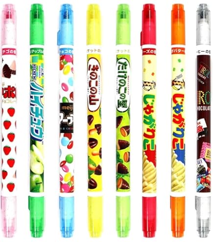 おやつマーケット選べる 香り付きカラー ボールペン各種 おやつマーケット お菓子な香りつき ノック式カラーボールペン12