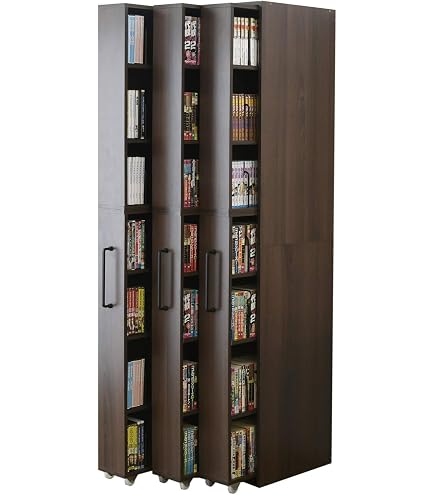 Amazon｜突っ張り 回転式本棚 大容量 全体耐荷重 120kg 省スペース 8