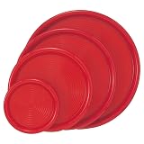 曙産業 トレー 丸 レッド 大 14吋 日本製 業務用品 滑らず倒れにくい マットを外して洗える マジックトレー MT-011