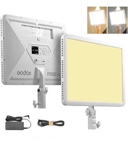 Amazon | GODOX LED ビデオライトP260C 色温度3200K～5600K 最大30W