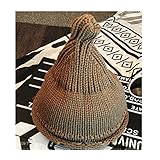 AKSSWEET とんがりニット帽 キッズ帽子 ねじり帽子 柔らかニット帽 帽子 キャップ どんぐり帽子 かわいい 子ども 女の子 男の子 秋 冬 シンプル カラバリ 赤ちゃん (カーキ)