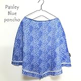 Poncho(ぽんちょ)　日本製　国産　授乳ケープWガーゼ　バンダナ (ブルー)