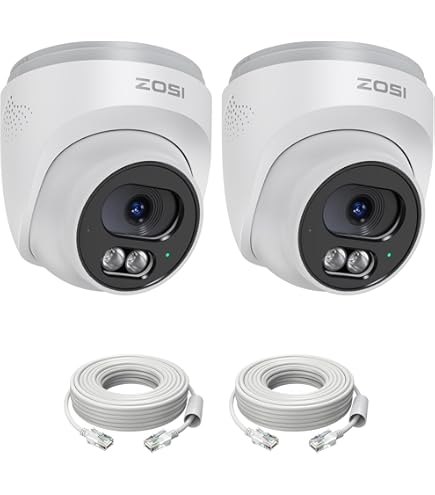 Amazon.co.jp: ZOSI 800万画素poe防犯カメラ2台 4K poe給電カメラ ZOSI