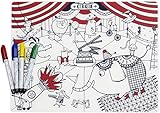 modern-twist Kids Mark-Mat Silicone Coloring Placemat with 4 Dry-Erase Markers, Circus [並行輸入品]