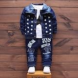 子供服2017の秋にはとてもかっこいいデニムジーンズ3点セット (80)