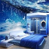 Sproud カスタム余分な装飾を控えたモダンな天井のフレスコ画が 3 D の壁紙星の壁紙バー、カラオケルームの壁のシームレスな壁布 150 Cmx 100 Cm