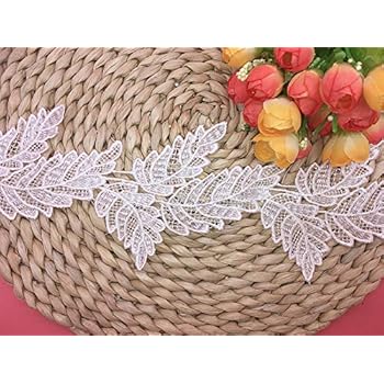 Amazon 幅 5cm 弾力なし 花モチーフ付刺繍入りレース アクセサリー