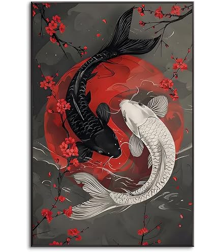 LAM キャンバスアート 「鯉」B4 Amazon.co.jp: ゴールデン鯉魚風水鯉アート写真キャンバス絵画リビング