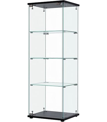 【新品】コレクションケース 4段ワイド 棚 ブラック ガラス フィギュアケース 不二貿易（Fuji Boeki） コレクションケース ガラス フィギュアケース